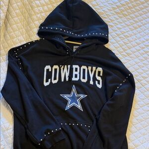 Dallas Cowboys Black Studded Pullover Hoodie - Women's